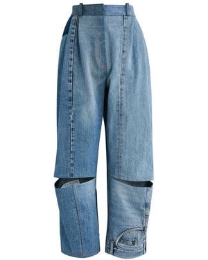 A.W.A.K.E. MODE Cut-Out Straight-Leg Jeans - Blue