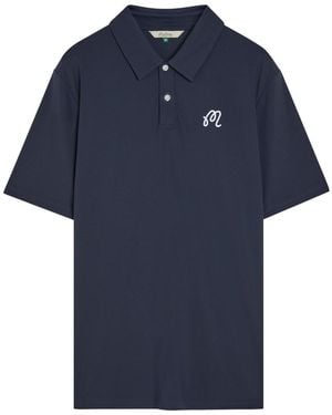 Malbon Fairway Logo-Embroidered Piqué Jersey Polo Shirt - Blue