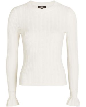 PAIGE Ophelia Pointelle-Knit Top - White