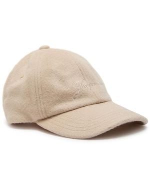 Jacquemus La Casquette Cachemiro Logo-Embroidered Wool Cap - Natural
