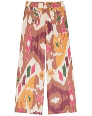 Emporio Sirenuse Adele Printed Wide-Leg Trousers - Red