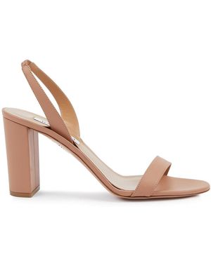 Aquazzura So 85 Leather Slingback Sandals - Natural