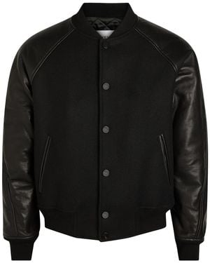 Givenchy Logo-Appliquéd Leather And Wool Bomber Jacket - Black