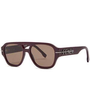 Fendi Aviator-Style Sunglasses - Brown