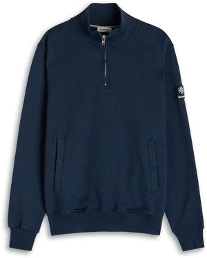 Sandbanks Cotton Half-Zip Sweatshirt - Blue
