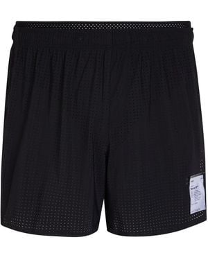 Satisfy Space-O 5 Perforated Stretch-Jersey Shorts - Black