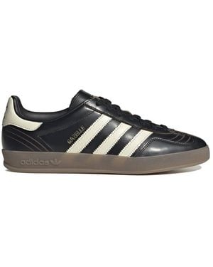 black leather gazelles mens