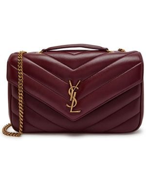 Saint Laurent Loulou Medium Quilted Leather Shoulder Bag - Purple