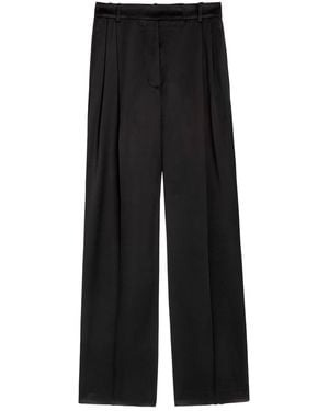 Rohe Pleated Straight-Leg Satin Trousers - Black
