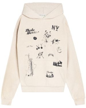 Duke & Dexter Sketch Printed Cotton Sweatshirt - Natural