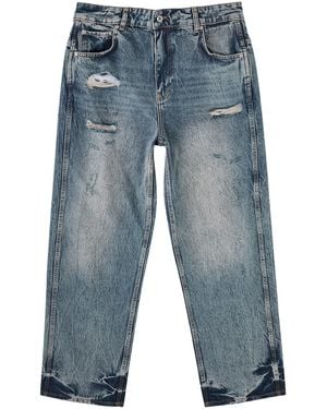 Represent R3 Distressed Wide-Leg Jeans - Blue