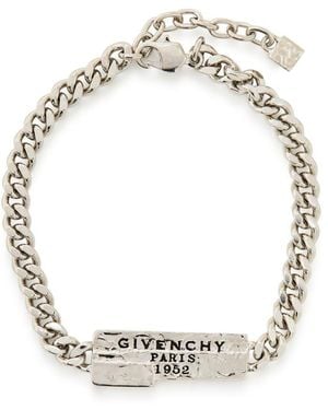 Givenchy Tape Designer-Engraved Chain Bracelet - Metallic