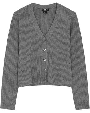 PAIGE Susan Ribbed-Knit Cardigan - Gray