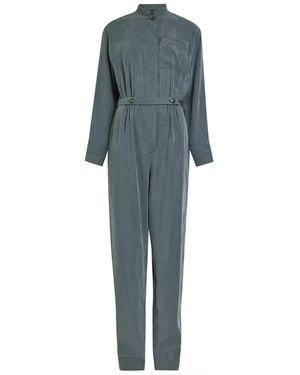 Emporio Armani Washed Twill Jumpsuit - Blue