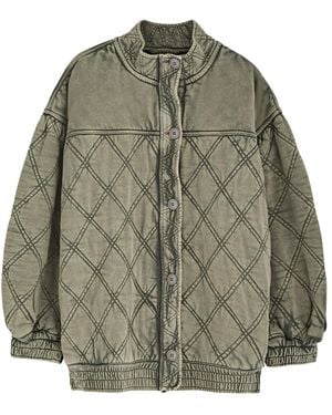 Free People Juno Quilted Cotton Jacket - Grey