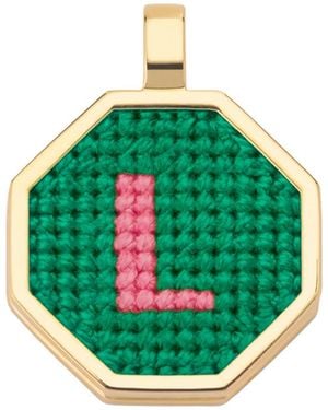 Maria Frering Letter L Pendant-Plated Necklace - Green