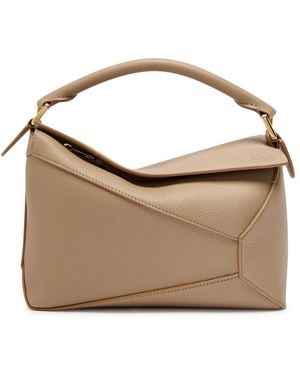 Loewe Puzzle Edge Small Leather Top Handle Bag - Brown
