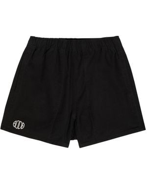 Bode Field Logo-Embroidered Cotton-Twill Shorts - Black