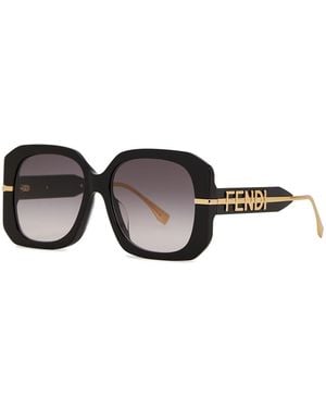Fendi Graphy Oversized Square-frame Sunglasses - Black