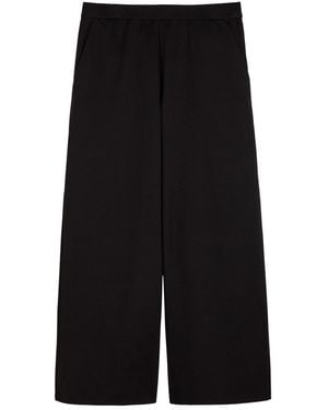 Eileen Fisher Wide-Leg Jersey Trousers - Black