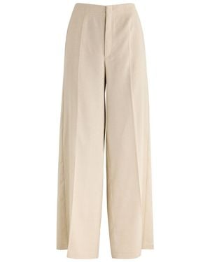 Forte Forte Wide-Leg Woven Trousers - Natural