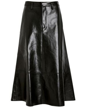 Citizens of Humanity Cassia Leather Midi Skirt - Black