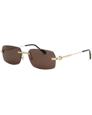 Cartier Première De -Tone Rimless Sunglasses, Sunglasses - Brown