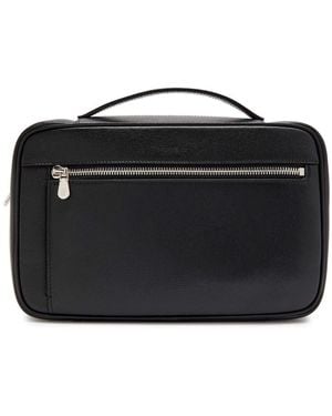 Brunello Cucinelli Grained Leather Wash Bag - Black