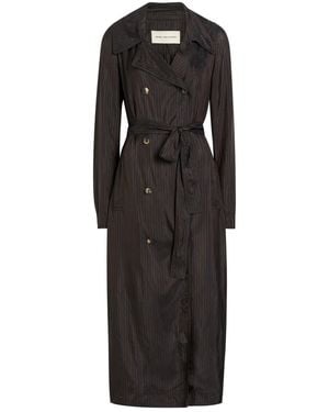 Dries Van Noten Rolana Striped Woven Trench Coat - Black