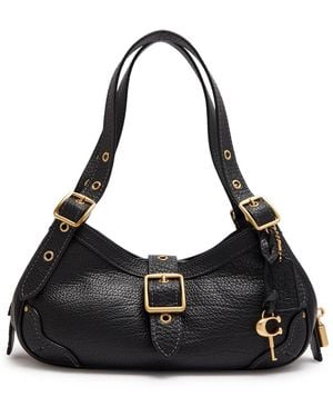 COACH Drifter Small Grained Leather Shoulder Bag - Black