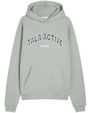 Tala Logo-Embroidered Hooded Cotton-Blend Sweatshirt - Grey