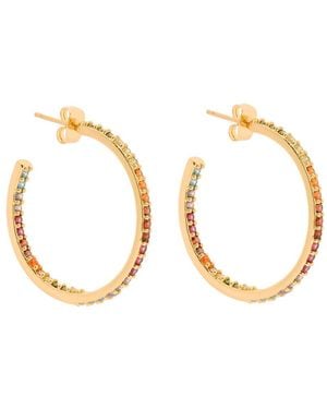 Crystal Haze Jewelry Serena 18Kt-Plated Hoop Earrings - Metallic