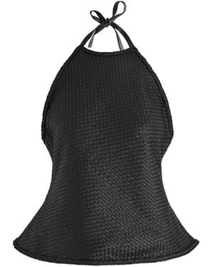 Arma Cecilia Woven Leather Top - Black