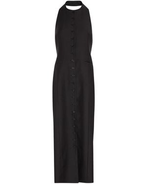 Heirlome Sarah Halterneck Wool And Silk-Blend Midi Dress - Black