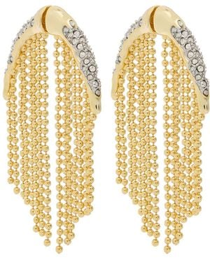 Alexis Solanales Fringed 14Kt-Plated Drop Earrings - Metallic