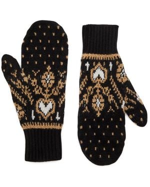 KHAITE Fair Isle Gloves - Black