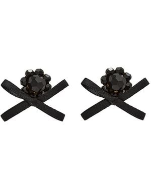 Simone Rocha Petite Bow Crystal-Embellished Stud Earrings - Black