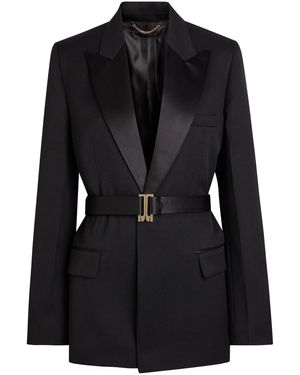 Victoria Beckham Belted Canvas Blazer - Black