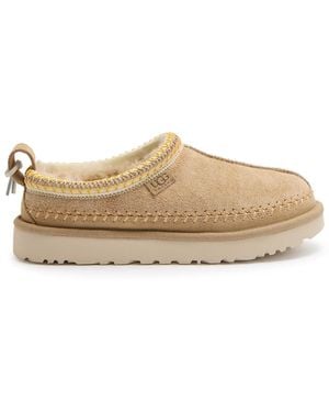 UGG Tasman Biarritz Suede Flatform Slippers - Brown