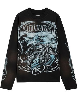 Kidwest Ride Or Die Printed Cotton T-Shirt - Black