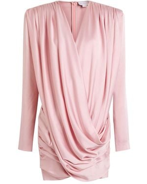 Stella McCartney Draped Satin-Crepe Mini Dress - Pink