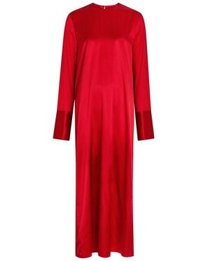 ARMARIUM Bruna Stretch-Silk Midi Dress - Red
