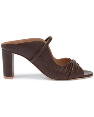 Malone Souliers Norah 70 Embossed Leather Heeled Sandals - Brown