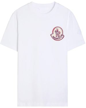 Moncler Logo-Print Cotton T-Shirt - White