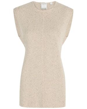 Calvin Klein Iggy Knit Silk Top - Natural