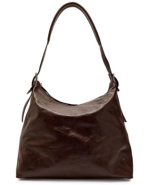 Lemaire Belted Leather Hobo Bag - Brown