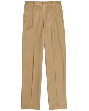 Saint Laurent Straight-Leg Wool Trousers - Natural