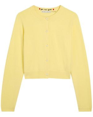 Alice + Olivia Dollie Cashmere-Blend Cardigan - Yellow