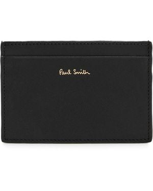 Paul Smith Signature Striped Leather Card Holder - Black