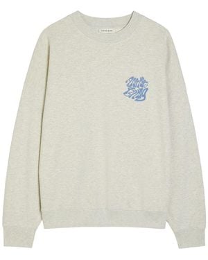 Anine Bing Miles Printed Cotton Sweatshirt - White